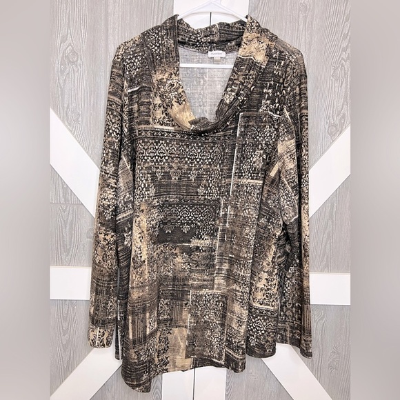 B14.31 Avenue Mixed Media Lightweight Cowl Neck Sweater 26/28 - Picture 1 of 5